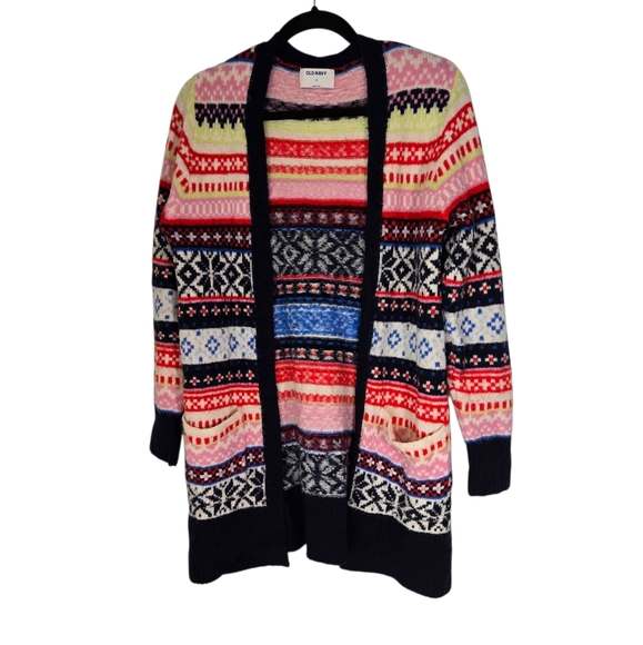 Old Navy  Multicolor Patterned Cardigan Size Medium Acrylic - Picture 1 of 10